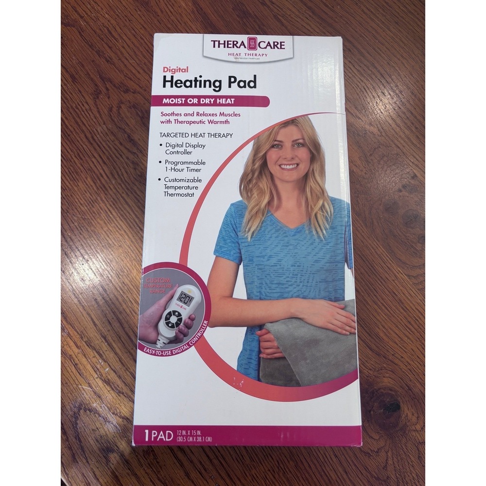 TheraCare Digital Heating Pad Moist Dry Heat Therapy 12x15 24-312 Series Gray
